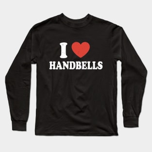 I Heart Handbells For Handbell Lovers Distressed Long Sleeve T-Shirt